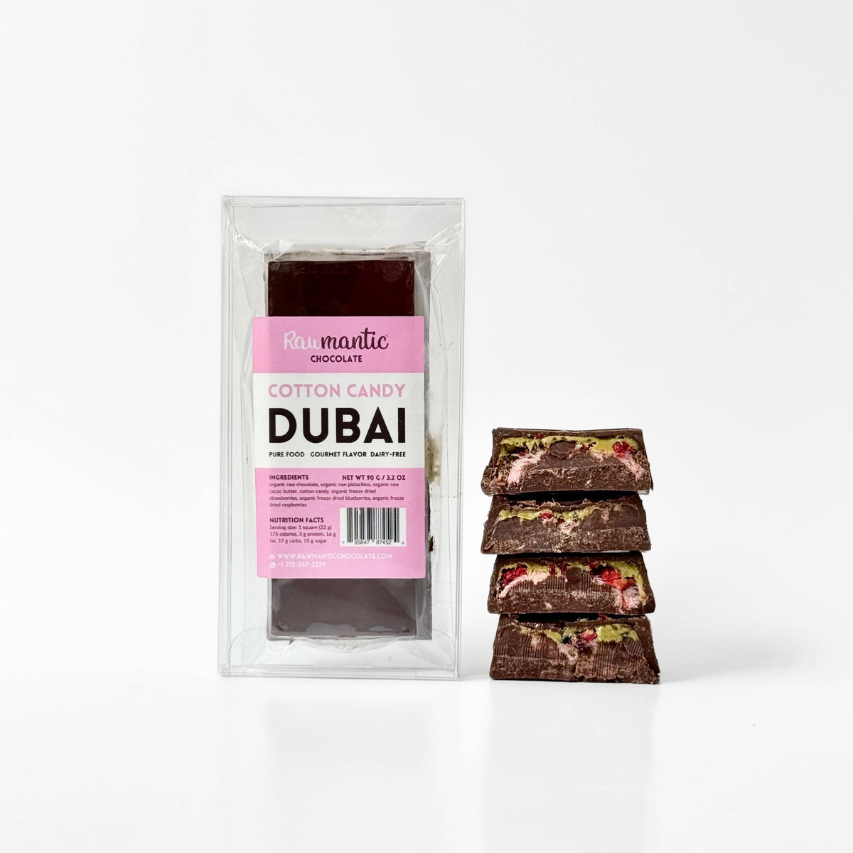 Rawmanticchocolate - Cotton Candy Dubai Chocolate Bar