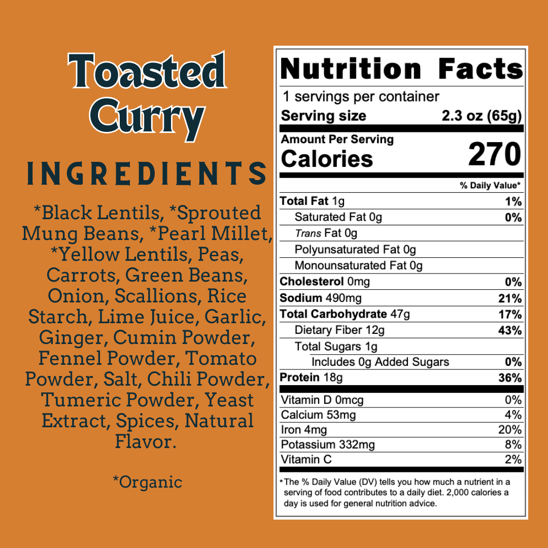 Aahana's Naturals - Toasted Curry - Sprouted Power Bowl - Vegan, Gluten-Free