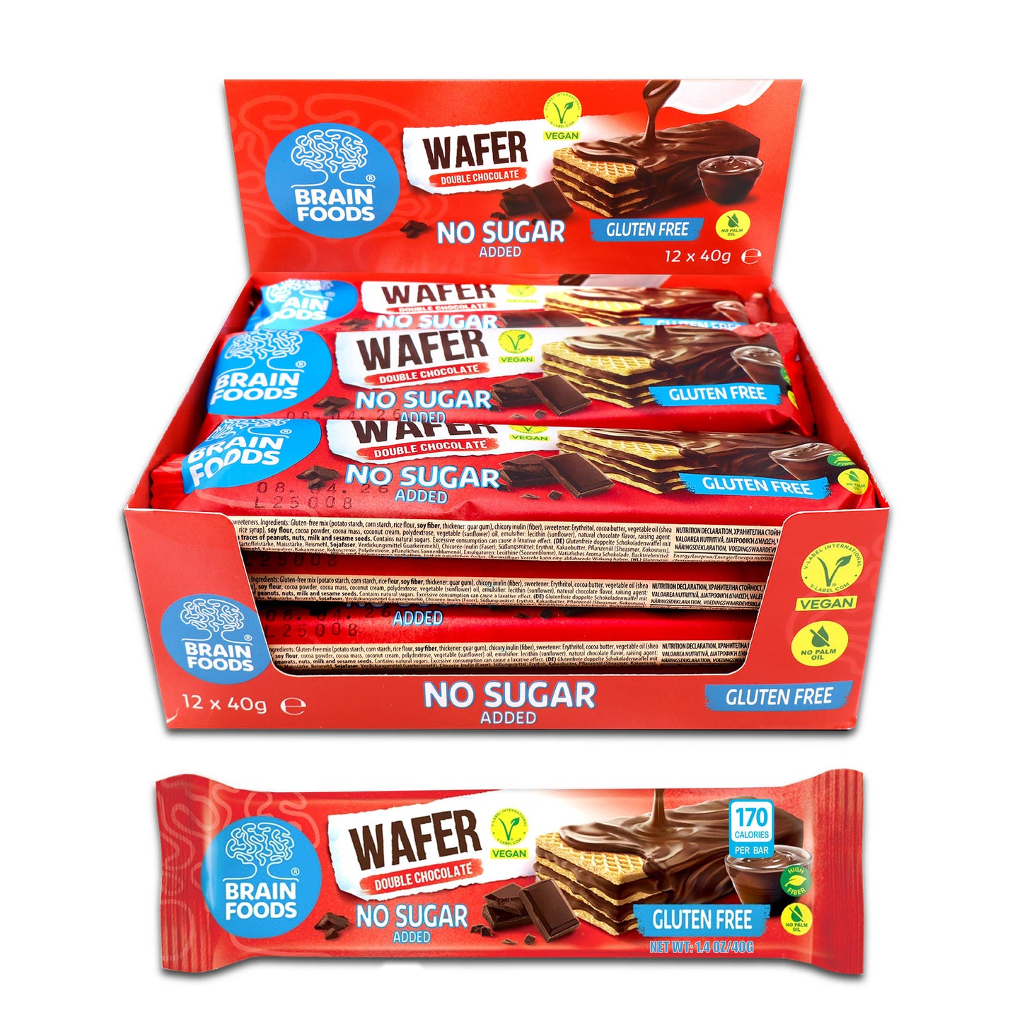 Wilton Mettler LLC - BRAIN FOODS Gluten Free Vegan Double Chocolate Wafers