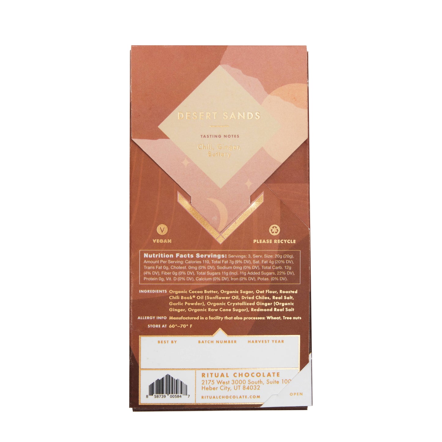 Ritual Chocolate - Desert Sands Oat Milk White Chocolate