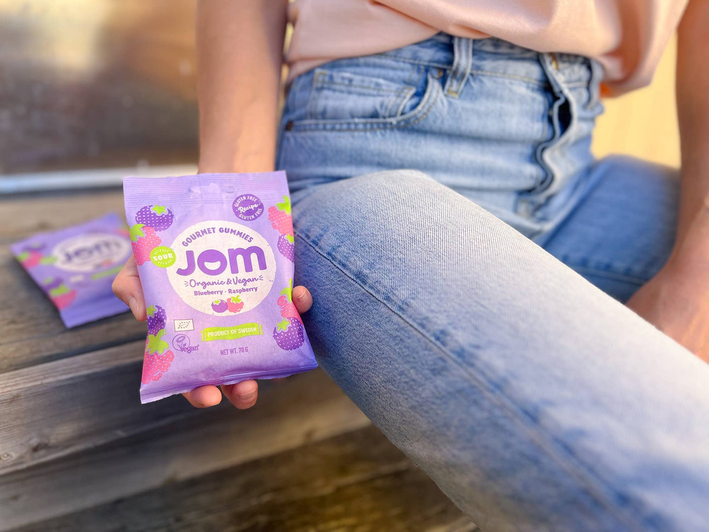 JOM - Swedish Organic and Vegan Sour Blueberry & Raspberry Gummies