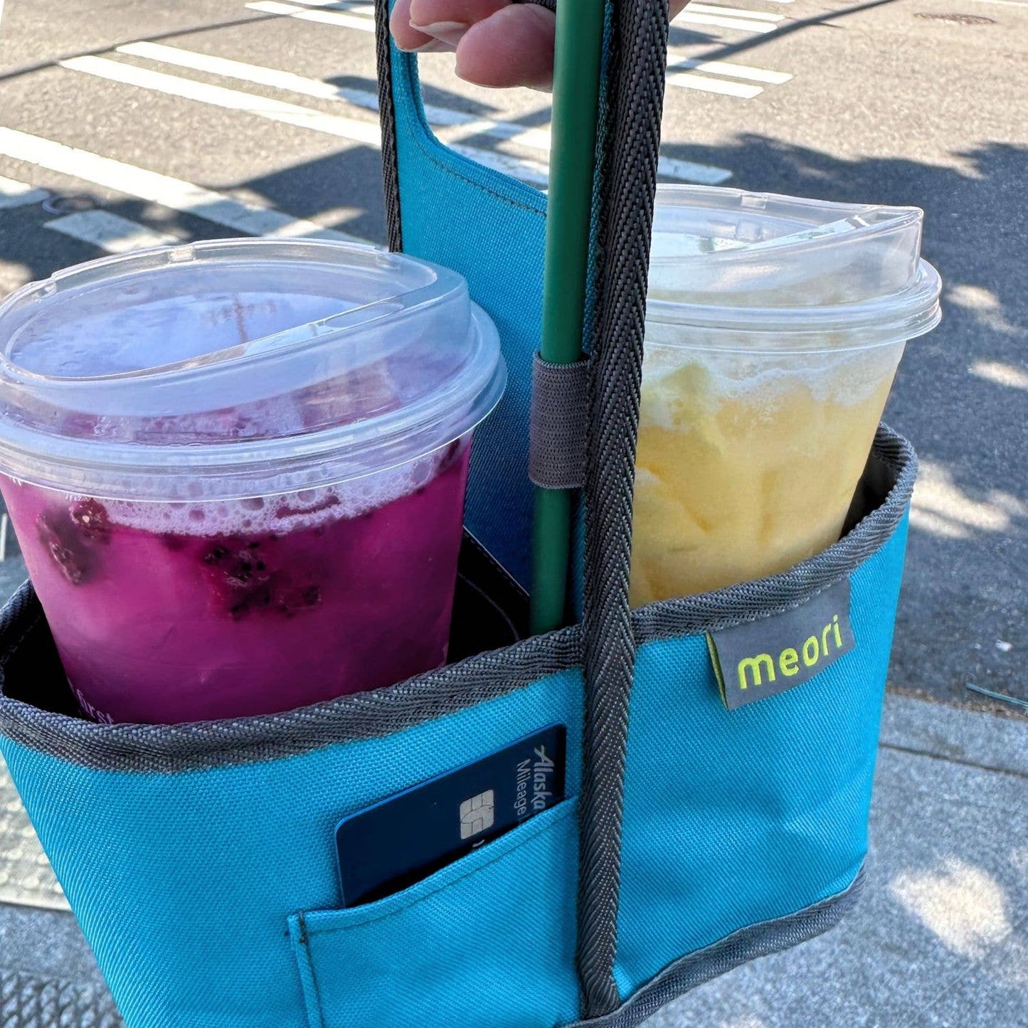 meori Inc - Reusable 2-Cup Drink Caddy: Azure Blue