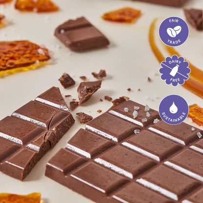 7th Heaven Chocolate - Vegan Oat Milk Chocolate Bar: Caramel & Sea Salt, Dairy-Free