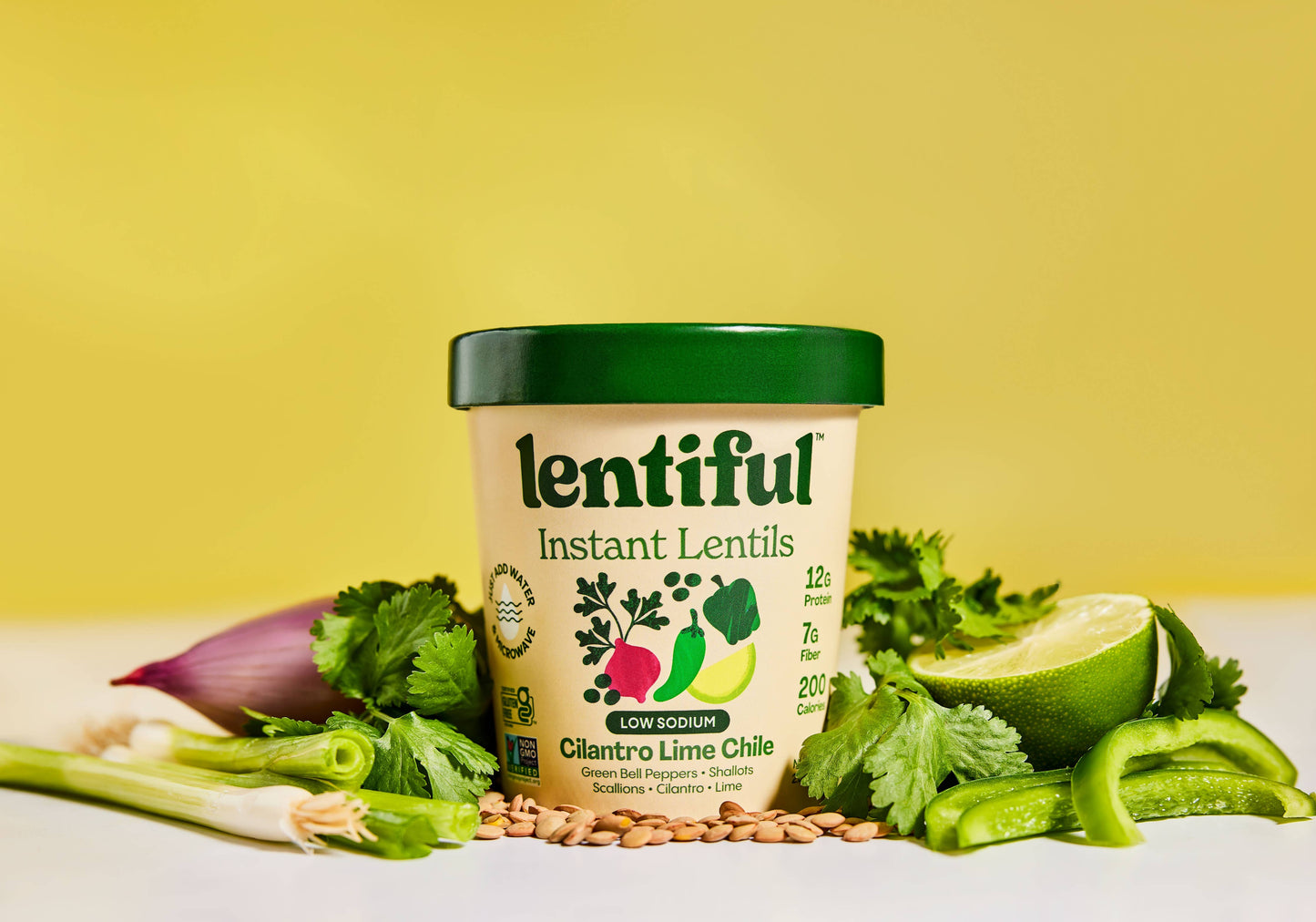 Lentiful - Low Sodium Cilantro Lime Chile Instant Lentils