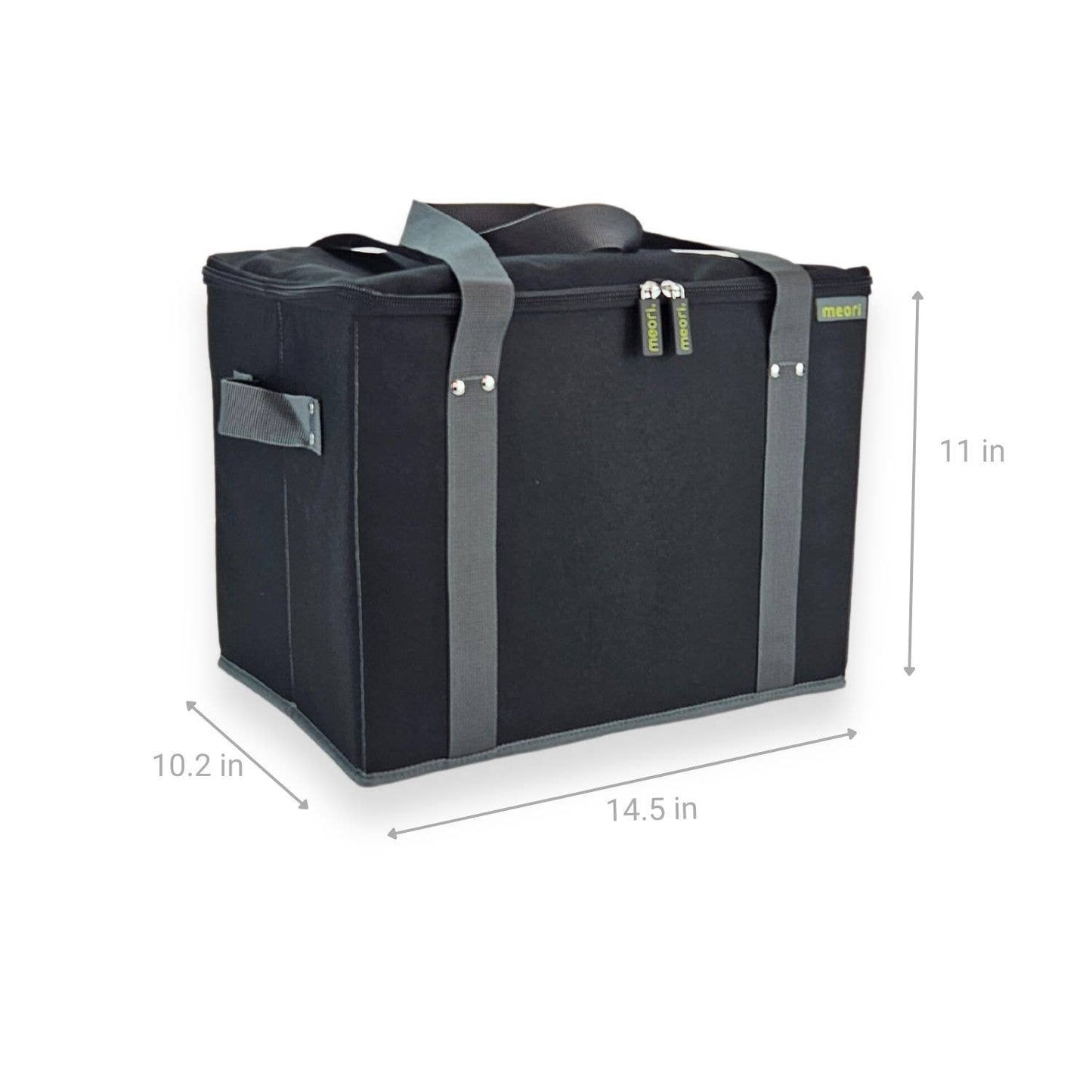 meori Inc - Reusable Grocery Basket Tote Collapsible: Lava Black / Insulated