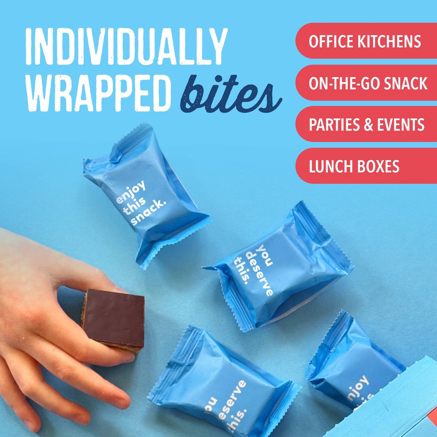 Snackatere - Peanut Butter Bites - Rice Crispies Treat, Vegan, Kosher: Chocolate