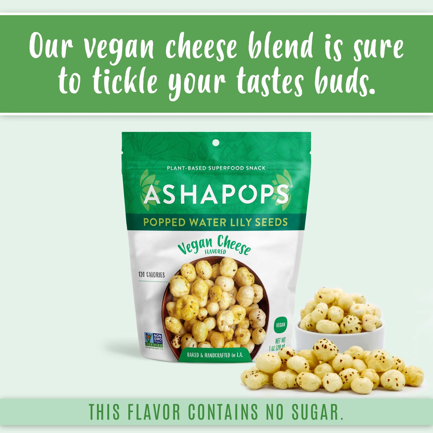 AshaPops - 1oz Vegan Cheese - AshaPops Popped Water Lily Seeds