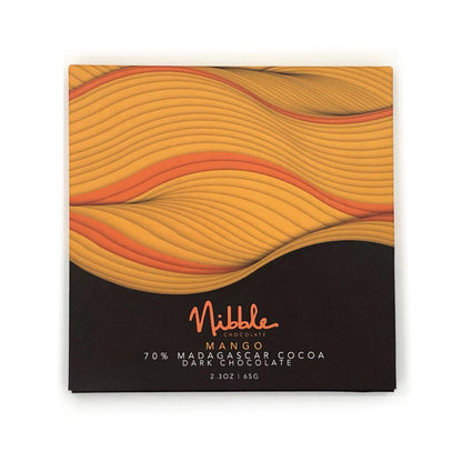 Nibble Chocolate - Inclusion Bar | 70% Madagascar Cocoa Mango Infused | Nibble