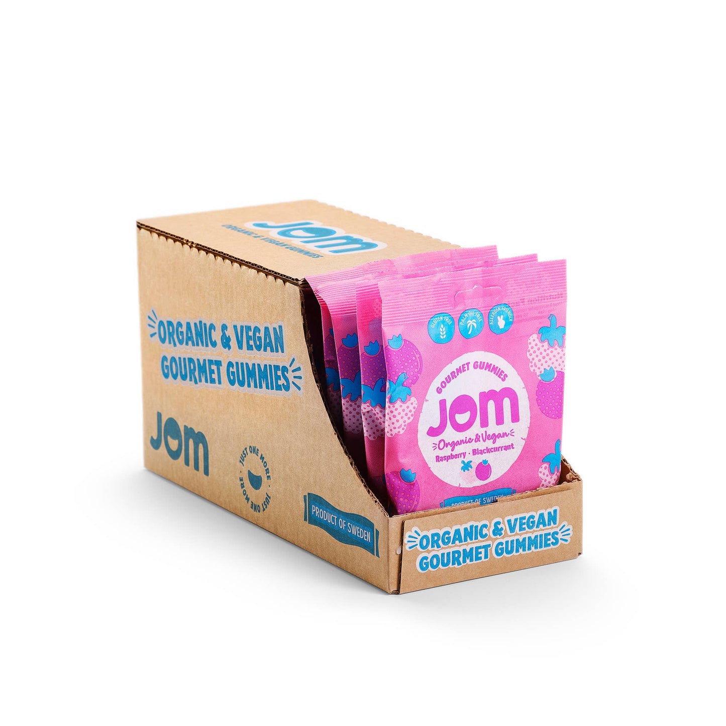JOM - Swedish Organic and Vegan Raspberry & Blackcurrant Gummies