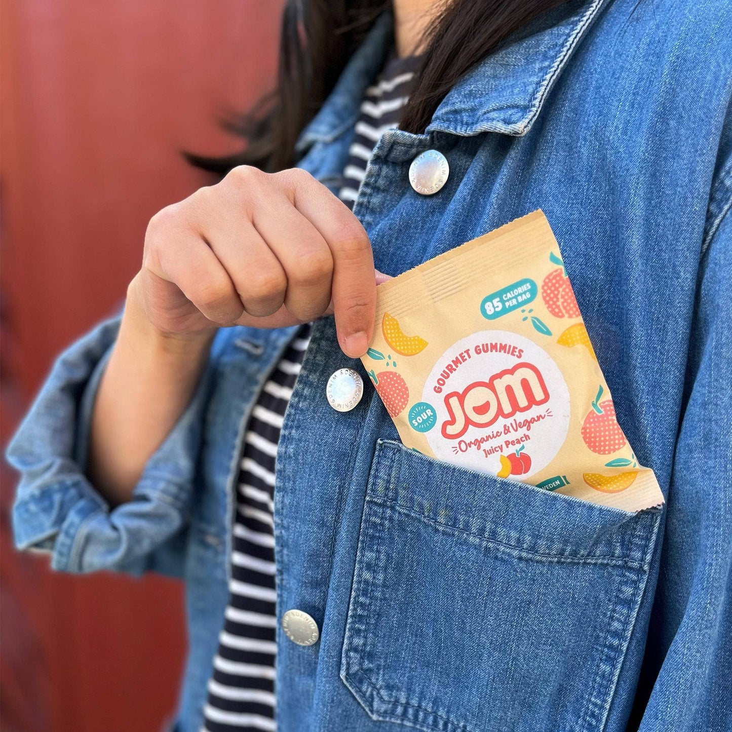 JOM - Snack Packs - Swedish Organic & Vegan Juicy Peach Gummies