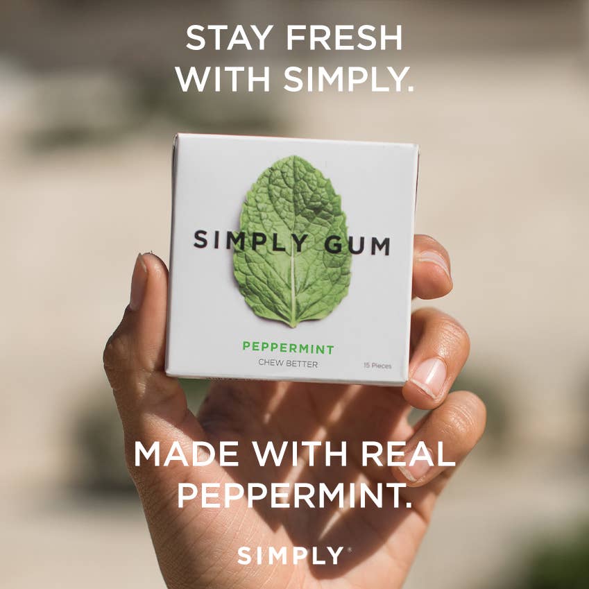 Simply Gum - Peppermint Chewing Gum - Natural + Plastic-Free