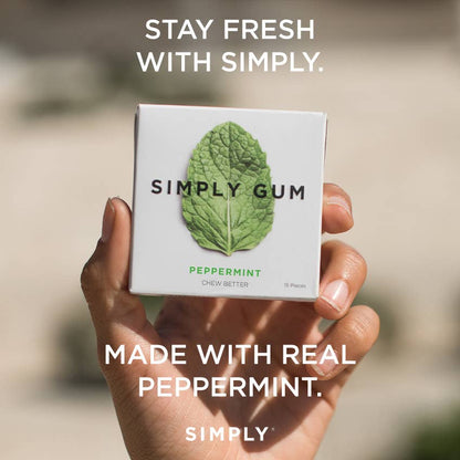 Simply Gum - Peppermint Chewing Gum - Natural + Plastic-Free