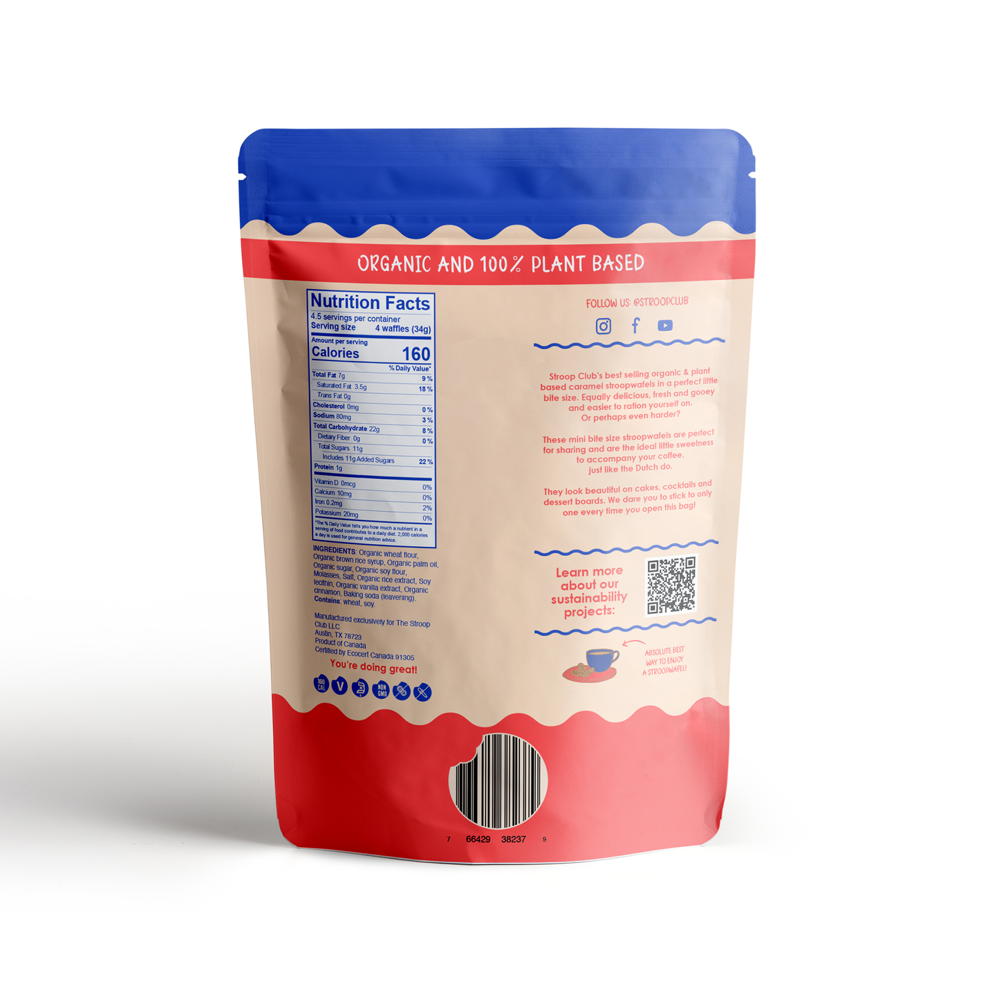 Stroop Club - Mini Traditional Caramel Organic and Plant Based Stroopwafel