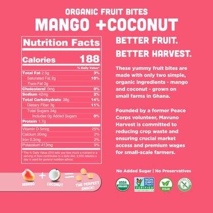 Mavuno Harvest - Fruit Bites: Mango & Coconut