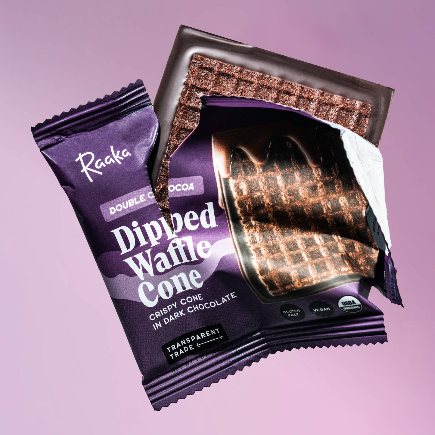 Raaka Chocolate - Double Cocoa Waffle Cone Chocolate Bar