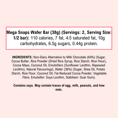 Trupo Treats - Mega Wafer Snaps- Vegan & Gluten Free Milk Chocolate