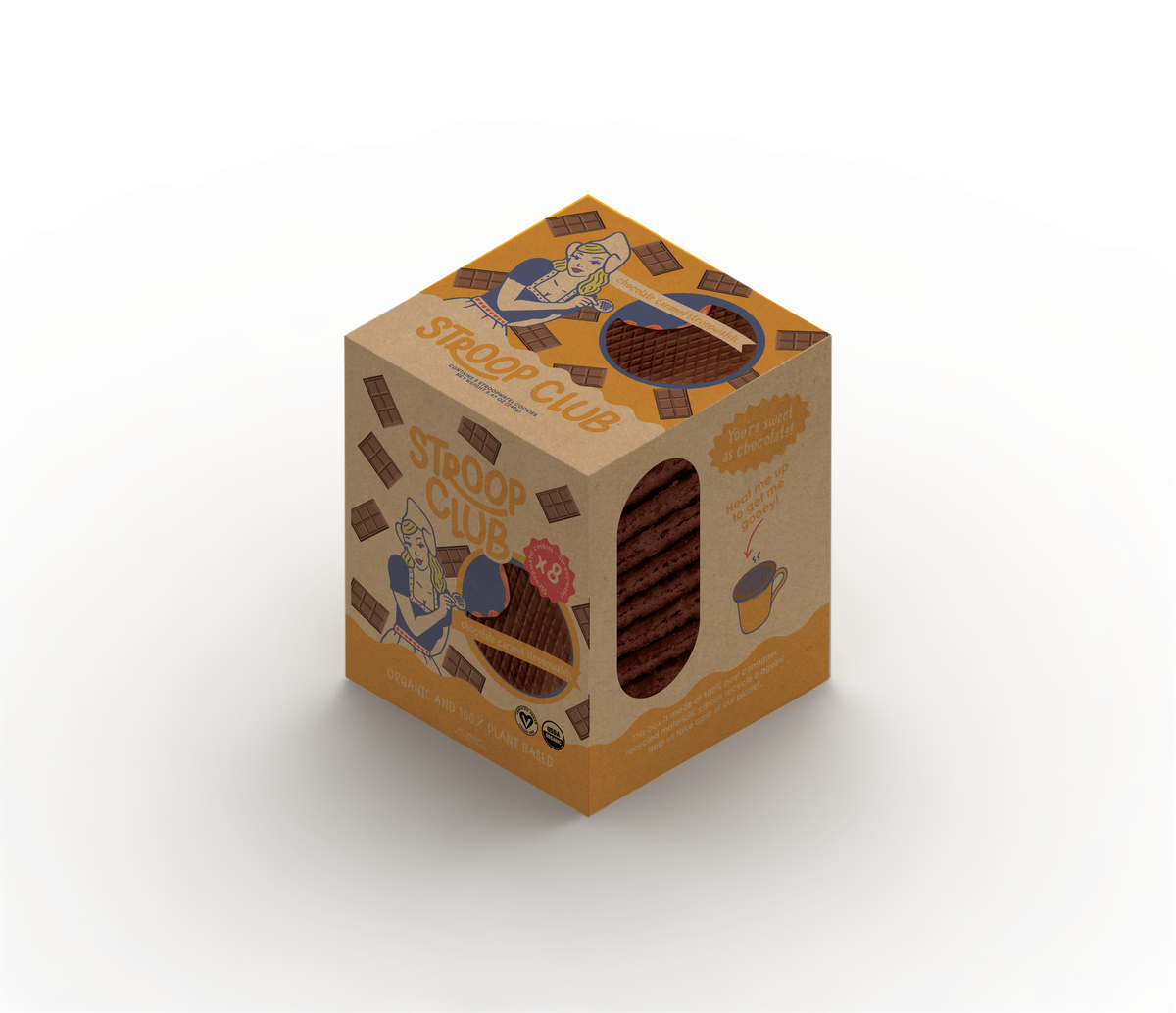 Stroop Club - Chocolate Caramel Organic and Plant Based Stroopwafel 8-pack