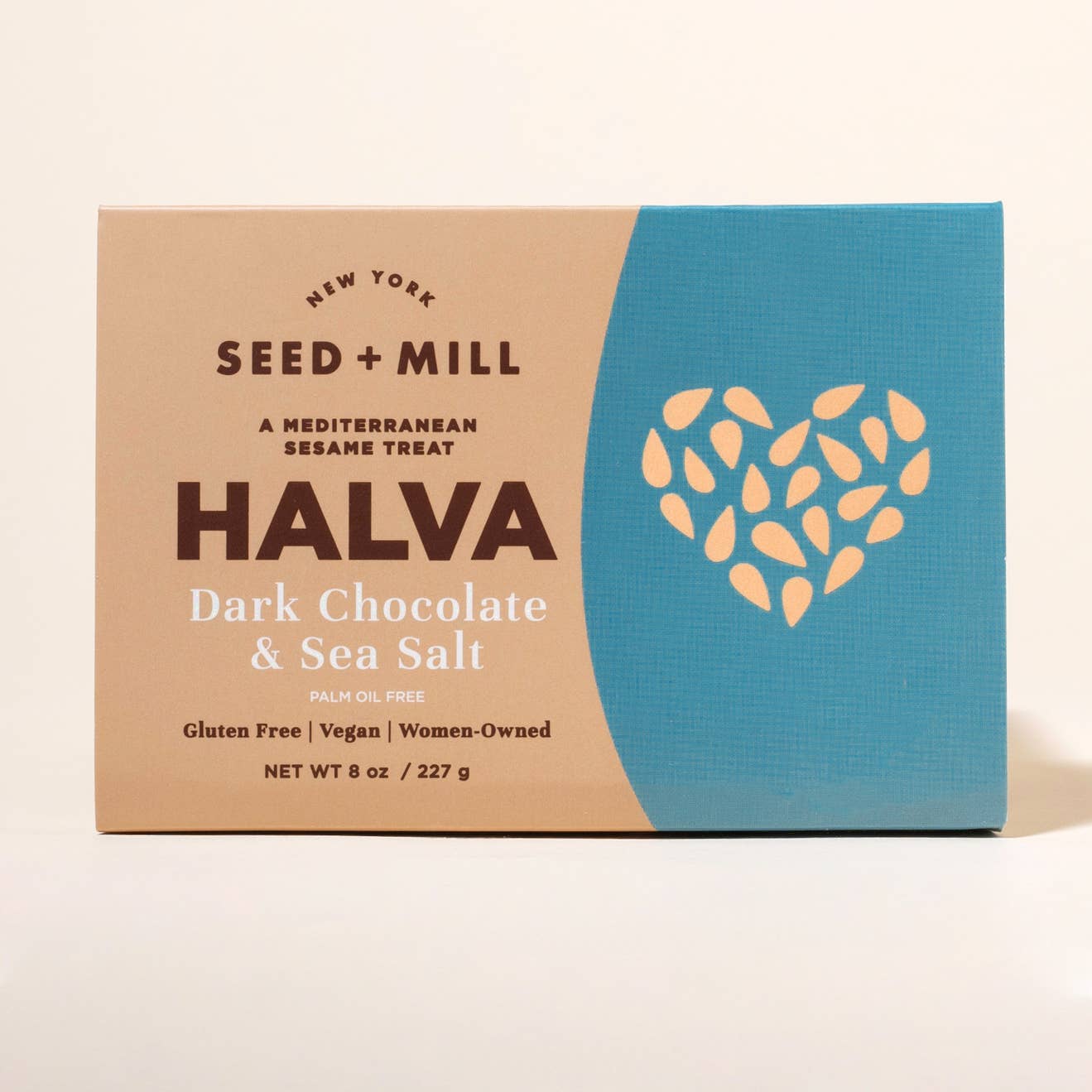 Seed + Mill - Sea Salt Dark Chocolate Halva, 227g - Kosher Sesame Candy