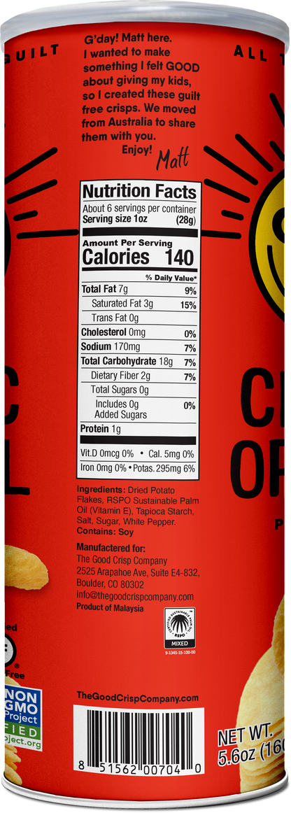 The Good Crisp Company - Classic Original Chips - 5.6oz Can