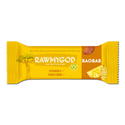 Wilton Mettler LLC - 
RAWMYGOD Raw Fruit & Nut Bar - Baobab