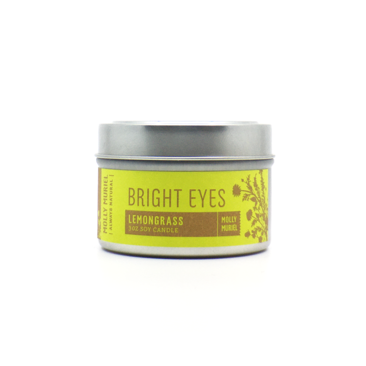 Molly Muriel Bath + Body - BRIGHT EYES (LEMONGRASS) TRAVEL CANDLE – 3OZ